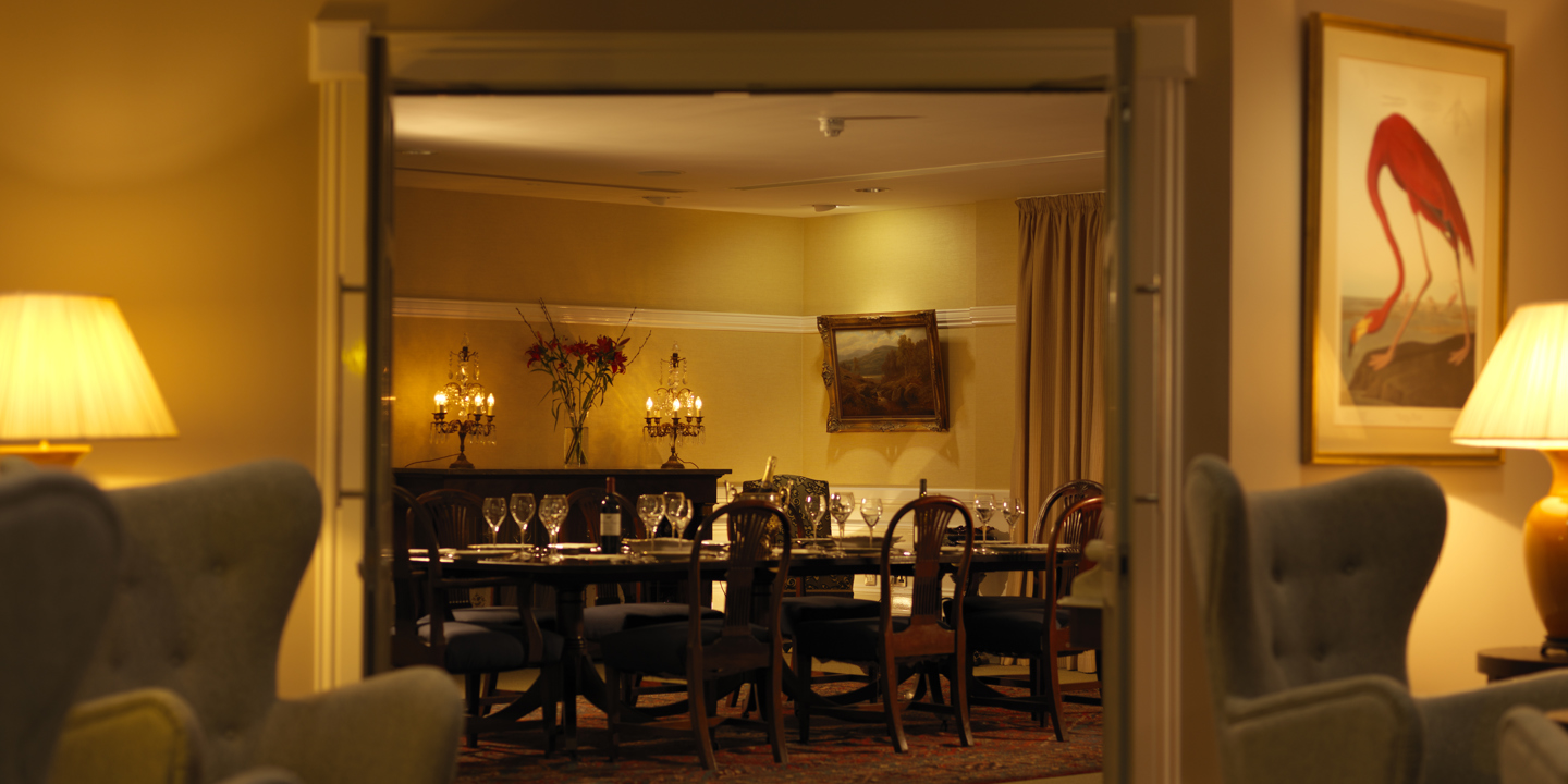 Private dining area, which can be seen from the lounge area